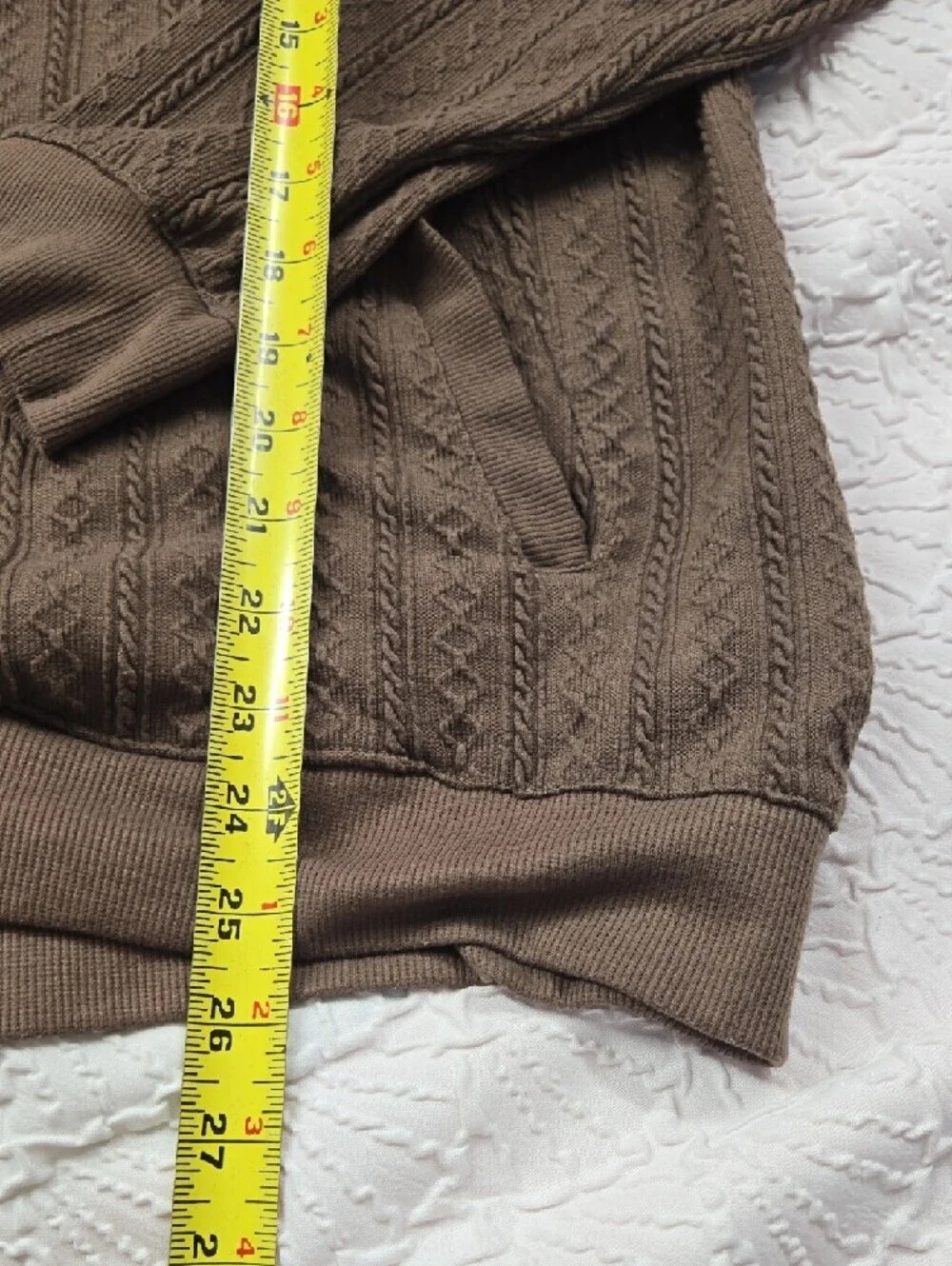 French Laundry Taupe Brown Cable Turtleneck Sweater